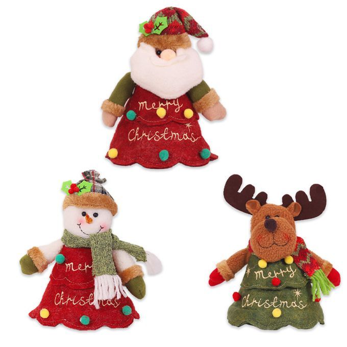Christmas Santa Snowman Elk Doll Candies Gifts Storage Bag-