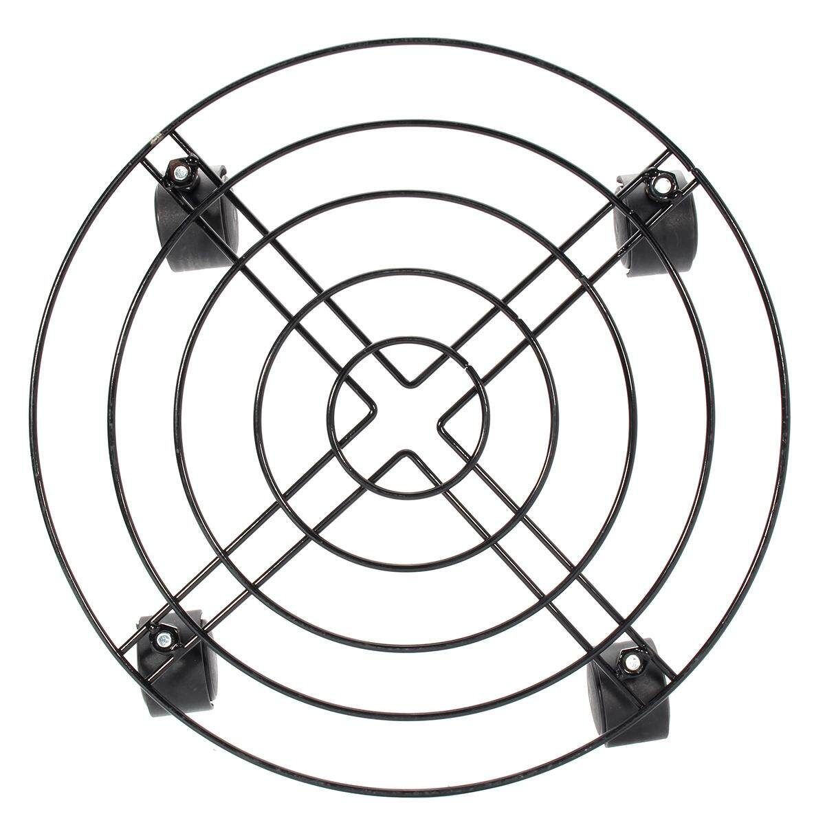 3Pcs Garden Plant Pot Round Wheels Mover Trolley Caddy Garden Plate Metal Stand 40cm