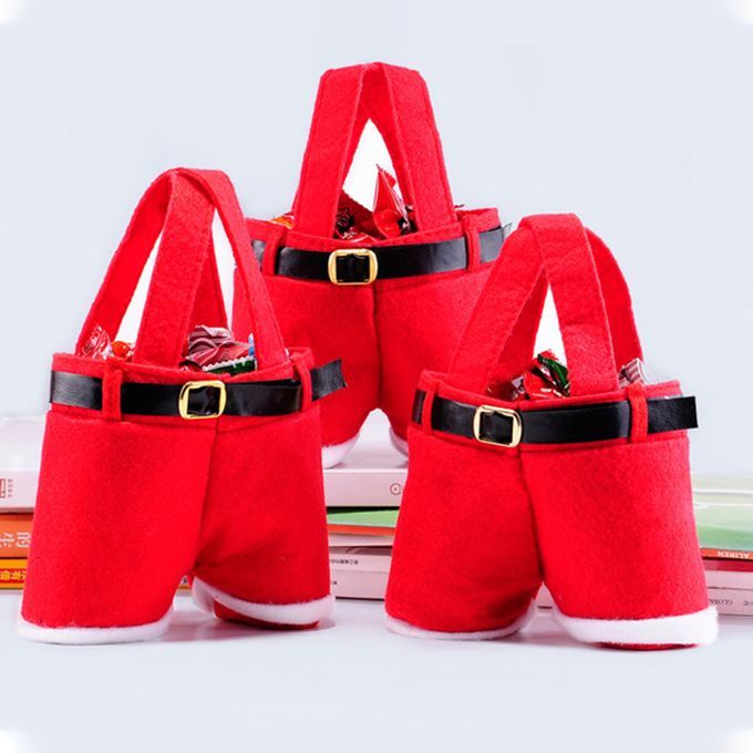 Christmas Candy Bags Tear Resistant Cute Flannel-Red