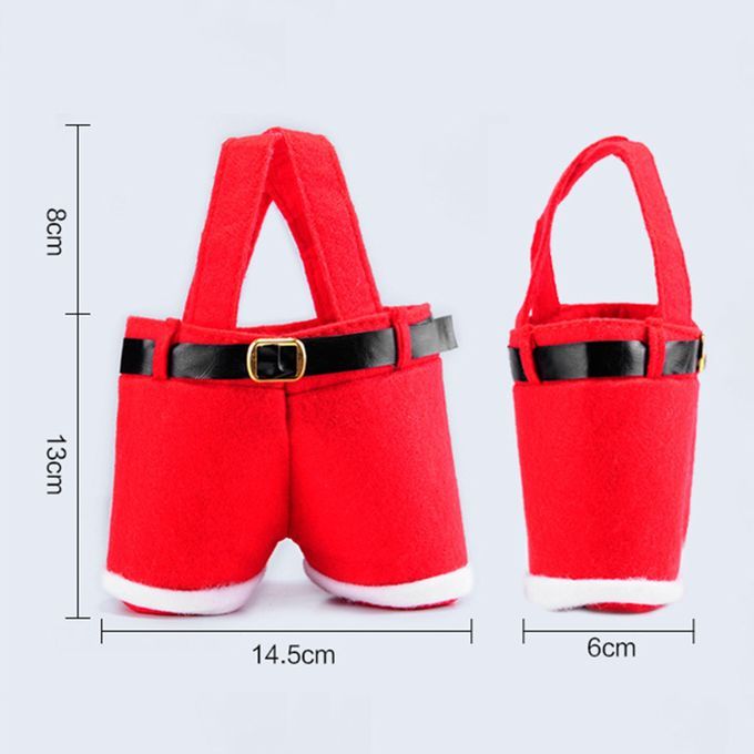 Christmas Candy Bags Tear Resistant Cute Flannel-Red