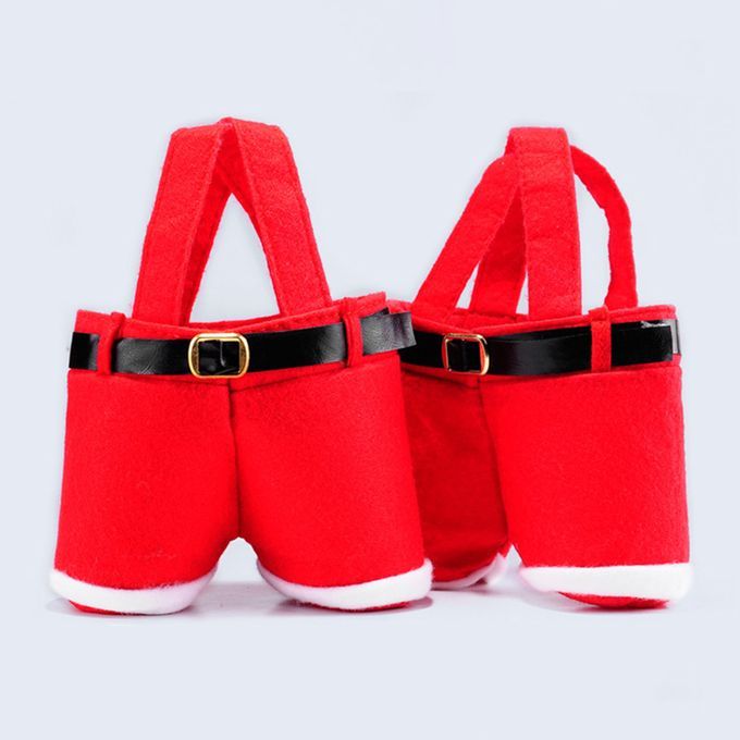Christmas Candy Bags Tear Resistant Cute Flannel-Red