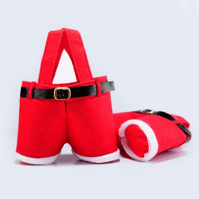 Christmas Candy Bags Tear Resistant Cute Flannel-Red