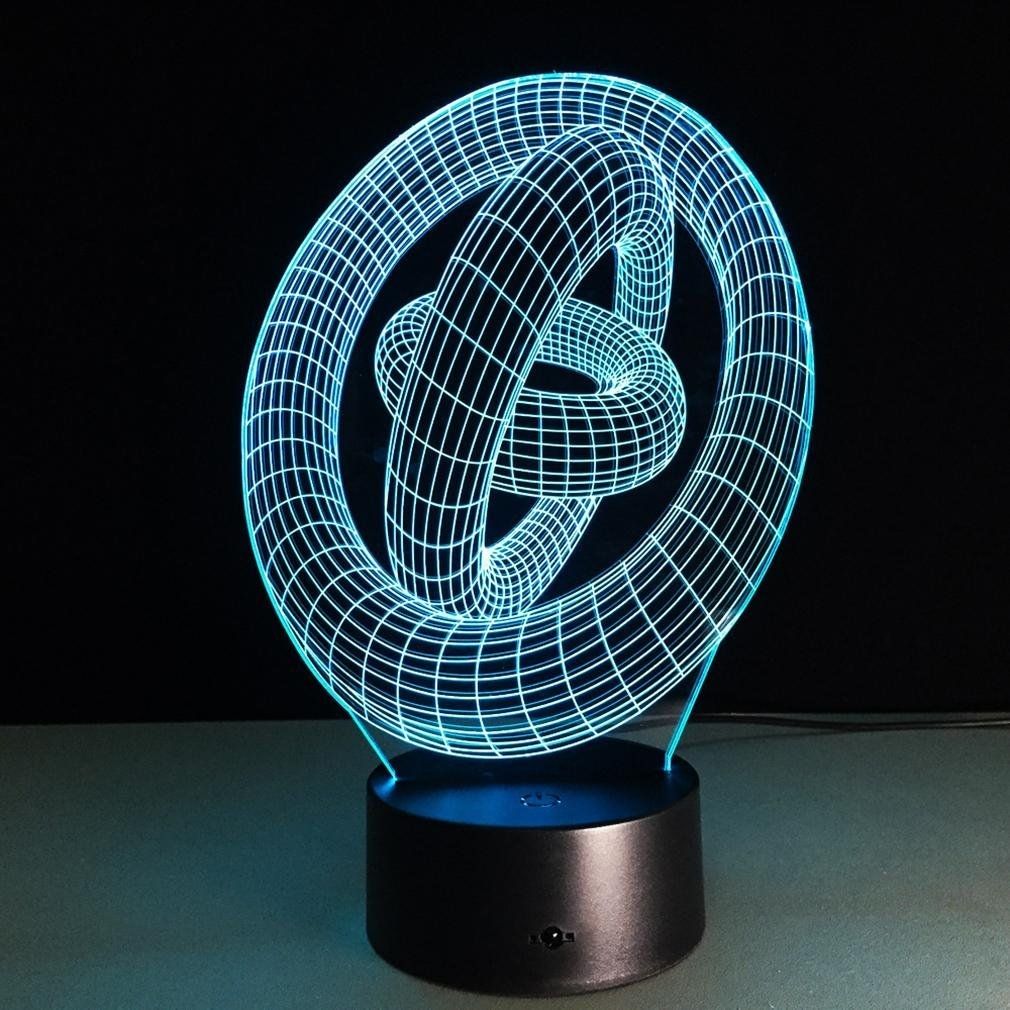 3D Night Light LED Illusion Table Lamp 7 Colors Replacement USB Line Touch Button Valentine's Day Birthday Gift Children's Toys