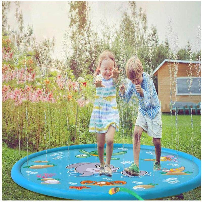 PVC Sprinkle And Splash Play Mat Toy Perfect Inflatable Outdoor Sprinkler Pad Blue