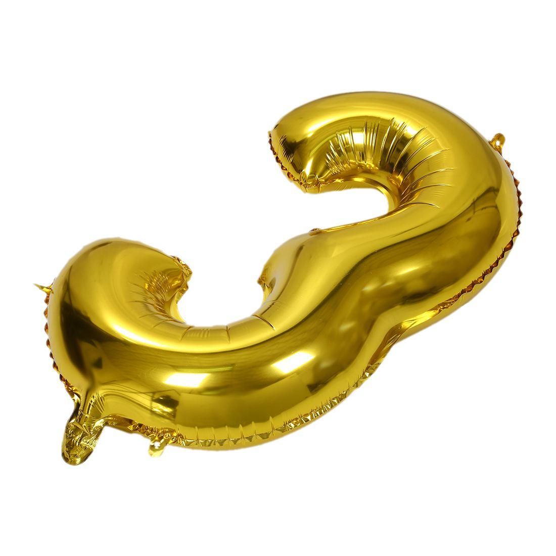 32 inches gold Number Digit Foil Balloons Helium Balloons Birthday Wedding Decorations Air Balloons Party Event Gold 3