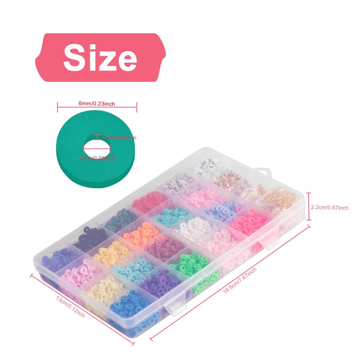 Round Polymer Clay Beads Charms Elastic Strings 4285pcs