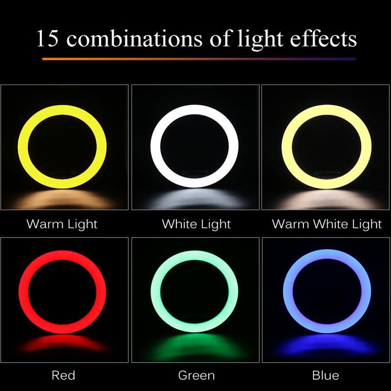 RGB 14 Inches Selfie Ring Light With Stand 35.5CM-15 Colours