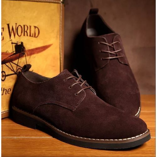 Luxury Suede Leather Boots For Men- Coffee Brown