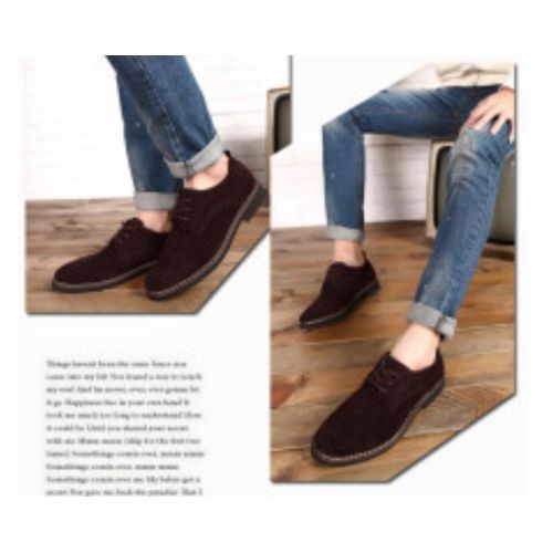 Luxury Suede Leather Boots For Men- Coffee Brown