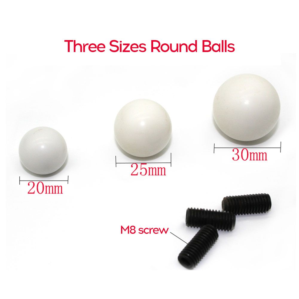 3Pcs M8 Screw Round Balls Nylon Round Tip Ball Rod Car Dent