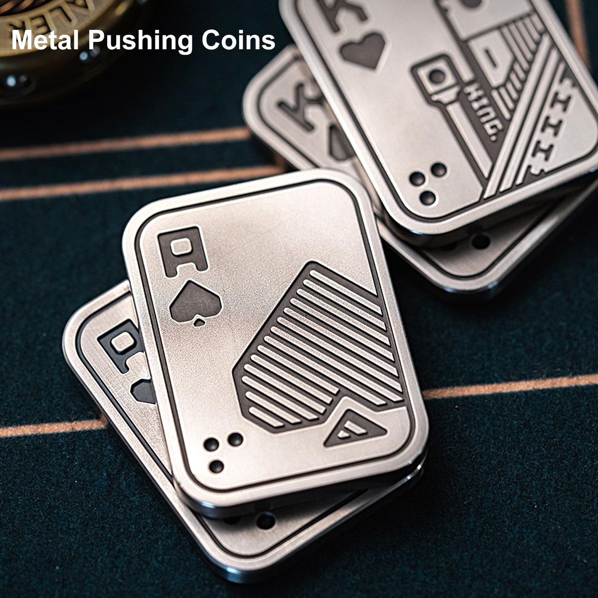 Fingertip Fidget Toy Push Card Fidget Anti Stress Toys Silver