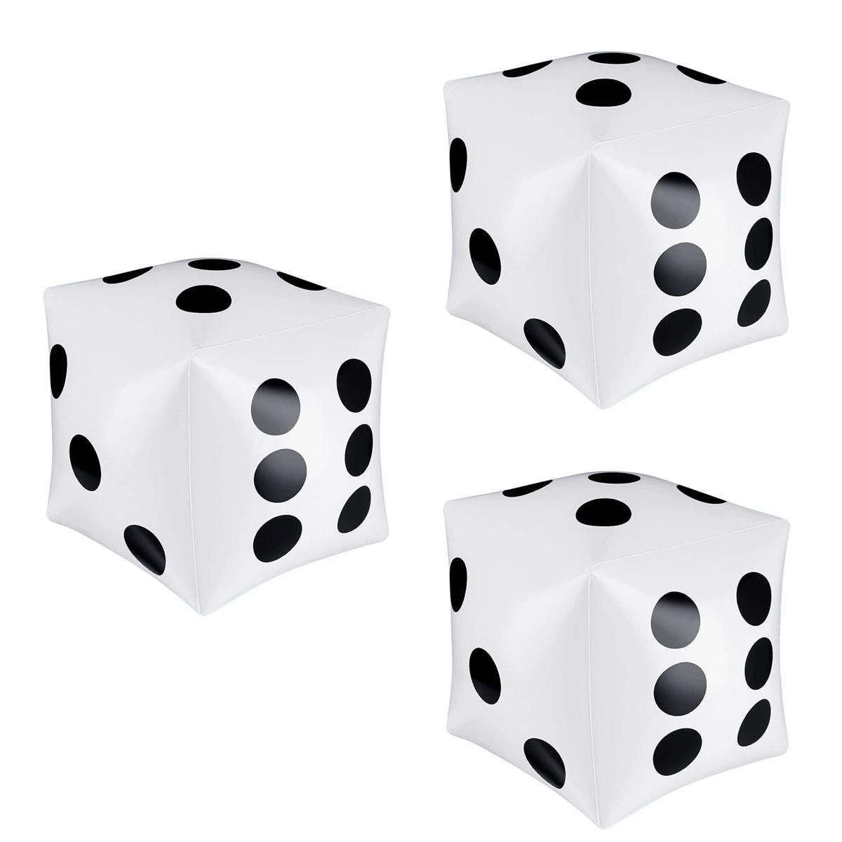 3 Pack Jumbo Inflatable Dice 12 Inch Giant Inflatable Jumbo Dice Large Inflatable Dice for Game Pool Toys