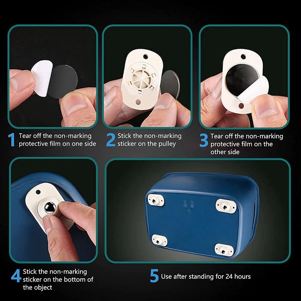 16Pcs Stainless Steel Mini Swivel Caster Wheels with 360