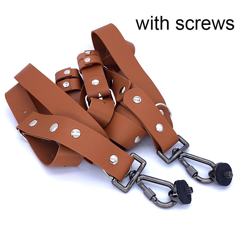 Double Shoulder DLSR LSR PU Leather Belt Travel Camera S Pographer Accessories  For Canon Nikon Sony Samsung Etc.
