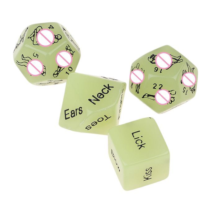 6PCS Glow In Dark Party Romantic Love Position Naughty  Dice