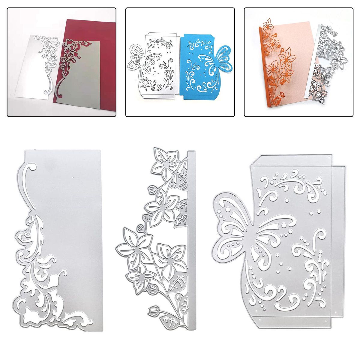3 Pieces Embossing Stencil Decor Cutting Dies For Party
