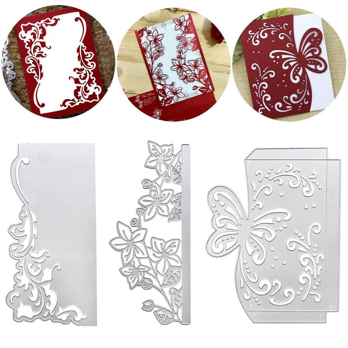3 Pieces Embossing Stencil Decor Cutting Dies For Party