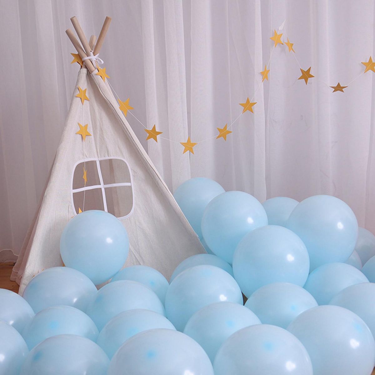 50Pcs Latex Balloons Adult Kids Boy Girl Round Heart Shape Birthday Balloons Blue
