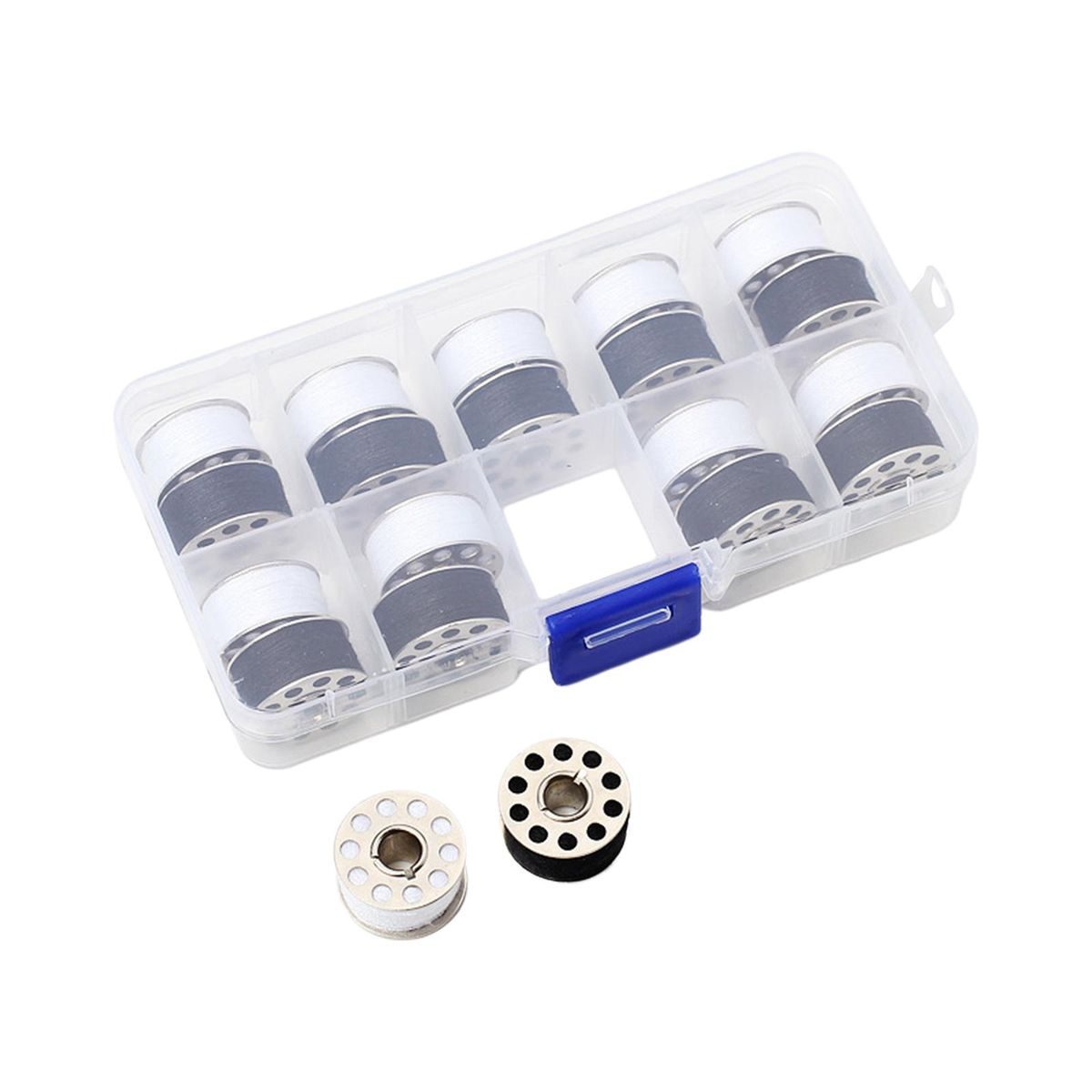 20Pcs Metal Bobbins Thread Spools  With Case