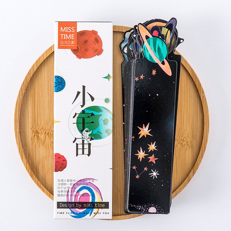 30pcs/lot Creative Planet Bookmark Message Card Galaxy Book