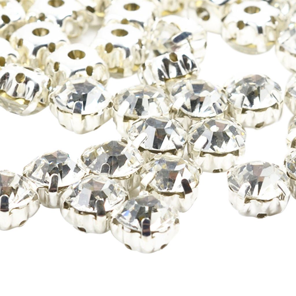 100x Crystals Rhinestone Loose Beads Faceted Beads For Sewing On