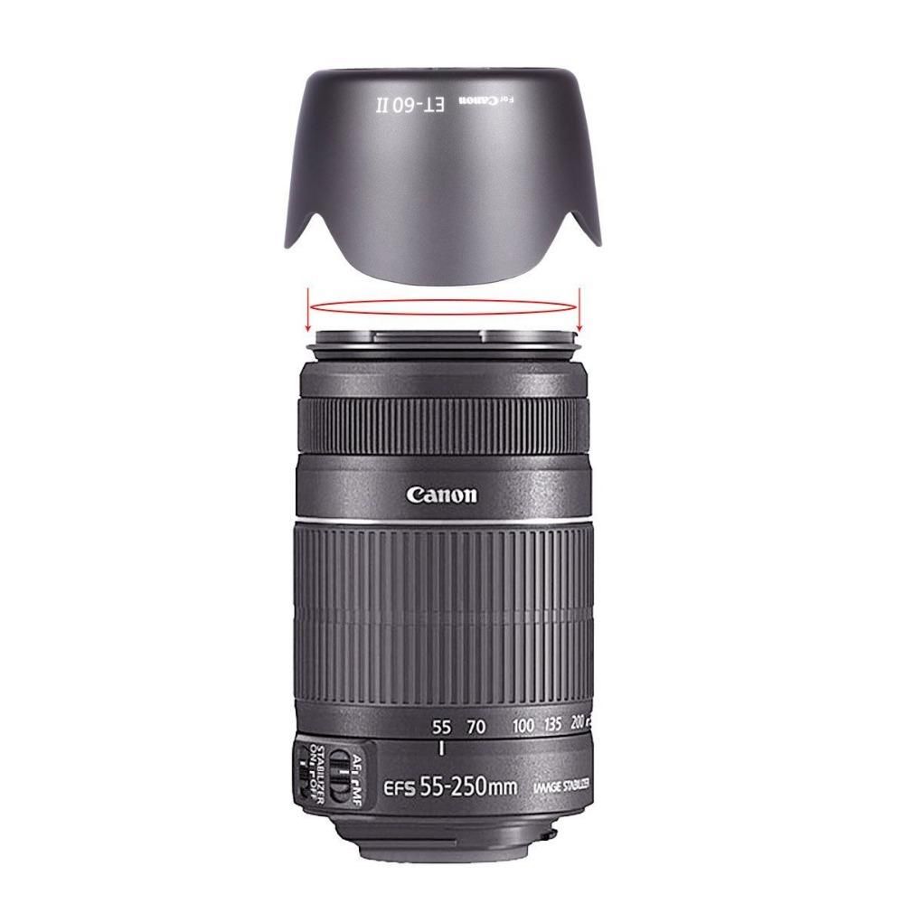 Lens Hood for Canon EF 75-300mm f/4.0-5.6 USM, II, II USM, III, III USM Lenses, Canon EF-S 55-250mm F/4-5.6 IS Lens ET-60 II