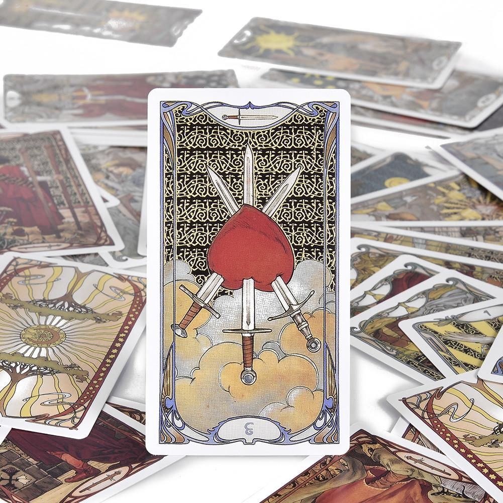 Tarot Nouveau Golden Set Cards Full Art 78PCS Oracle
