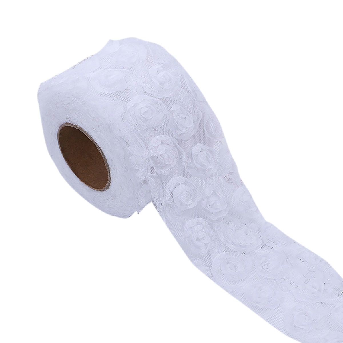 Fabric Ribbon Rolls Gift Wrap Decoration DIY Ribbon White