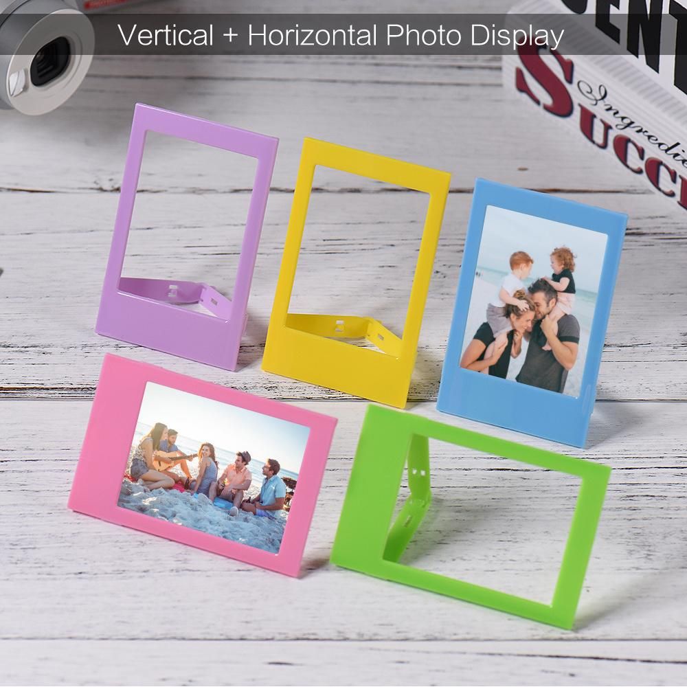 3" Mini Plastic Table Photo Frame for Fujifilm Instax mini 8 7s 90 25 50s  9 SP-1 SP-2 Film, 10 Pack, 5 Colors