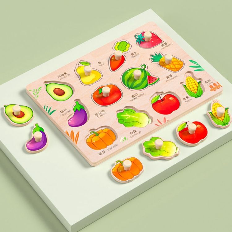 Shape Pairing Embedded Board, Style: Hand Grasp Fruit Vegeta