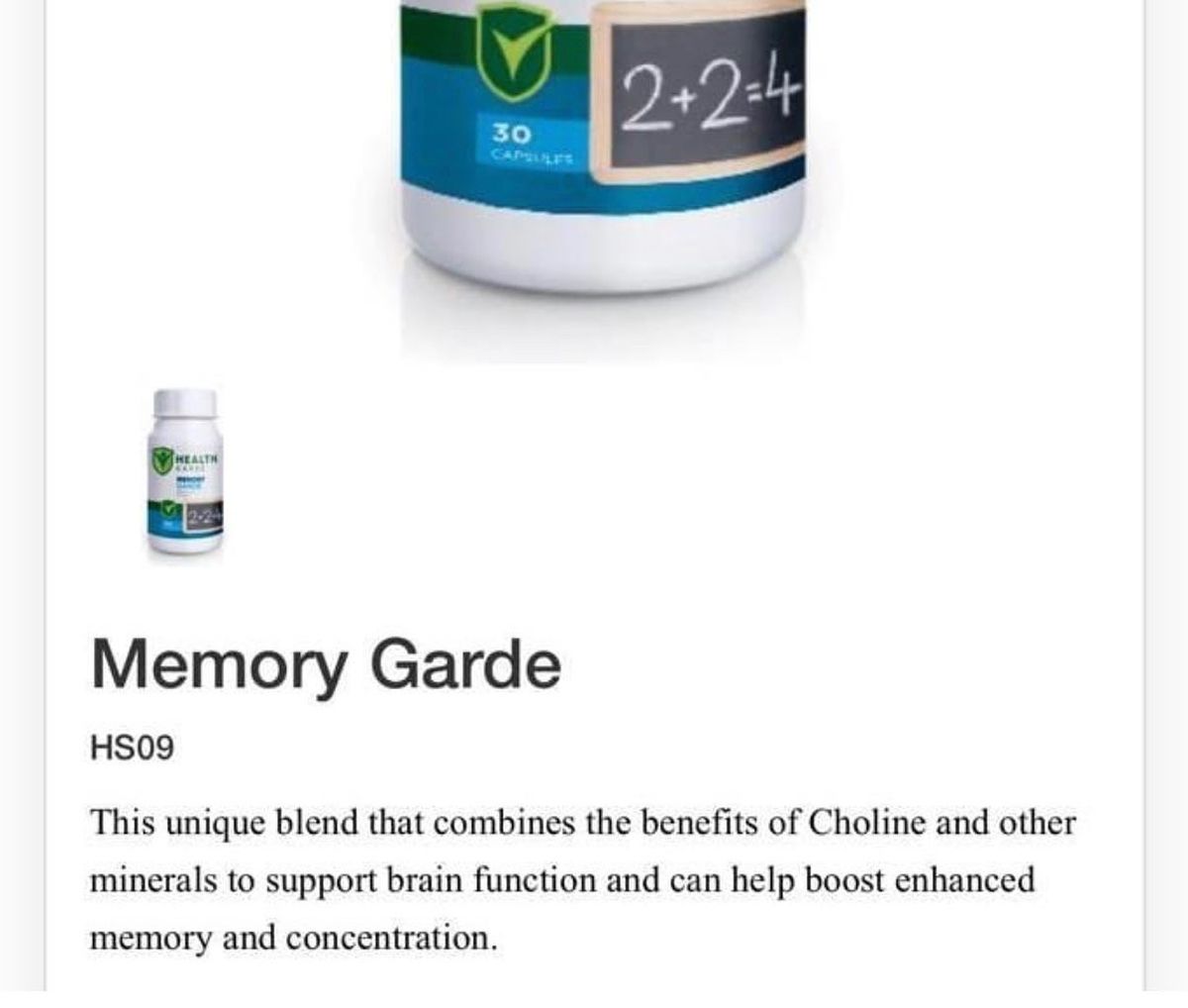 Memory Garde (Brain Booster With Choline & Ginkgo)