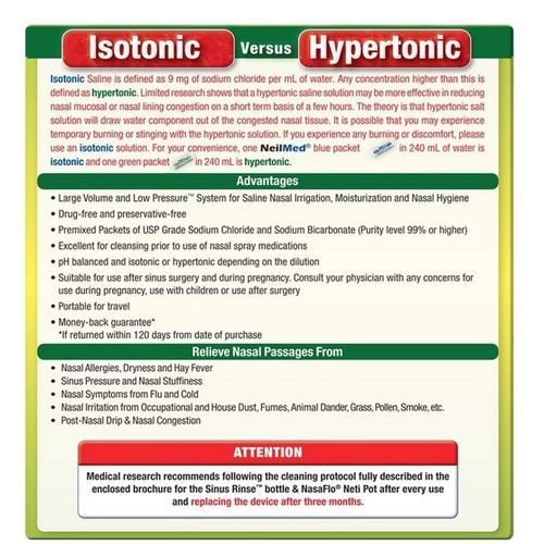 Sinus Rinse Extra Strength 70 Pre-Mixed Hypertonic Packets-for Sinus Relief