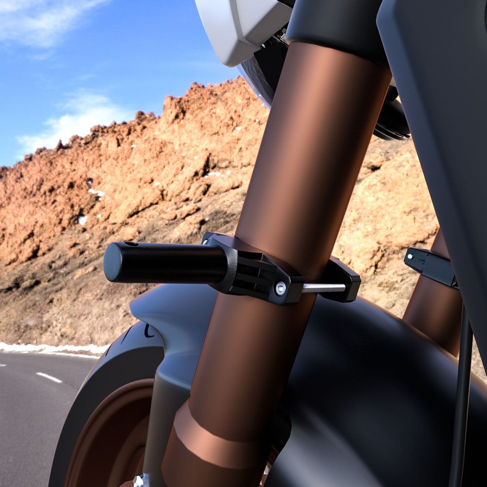 Motorcycle Bumper Lamp Mount Bracket Shock Absorption Clamp