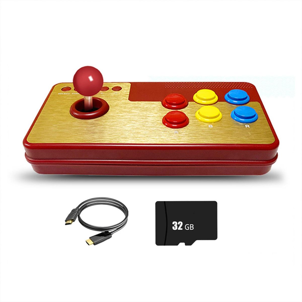 Arcade Fight Stick Joystick Hand Control Nostalgic Game Console Arcade Stick Game Controllers 1000 Games 6 Buttons with 2 USB Ports TF Card for TV Window PC