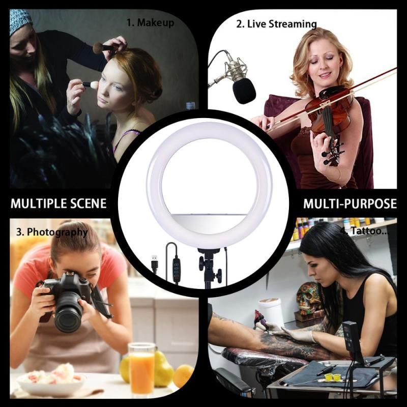14 inch Led Ring Light With USB Port Photographic Lighting makeup Ring Lamp