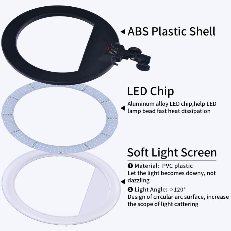 14 inch Led Ring Light With USB Port Photographic Lighting makeup Ring Lamp