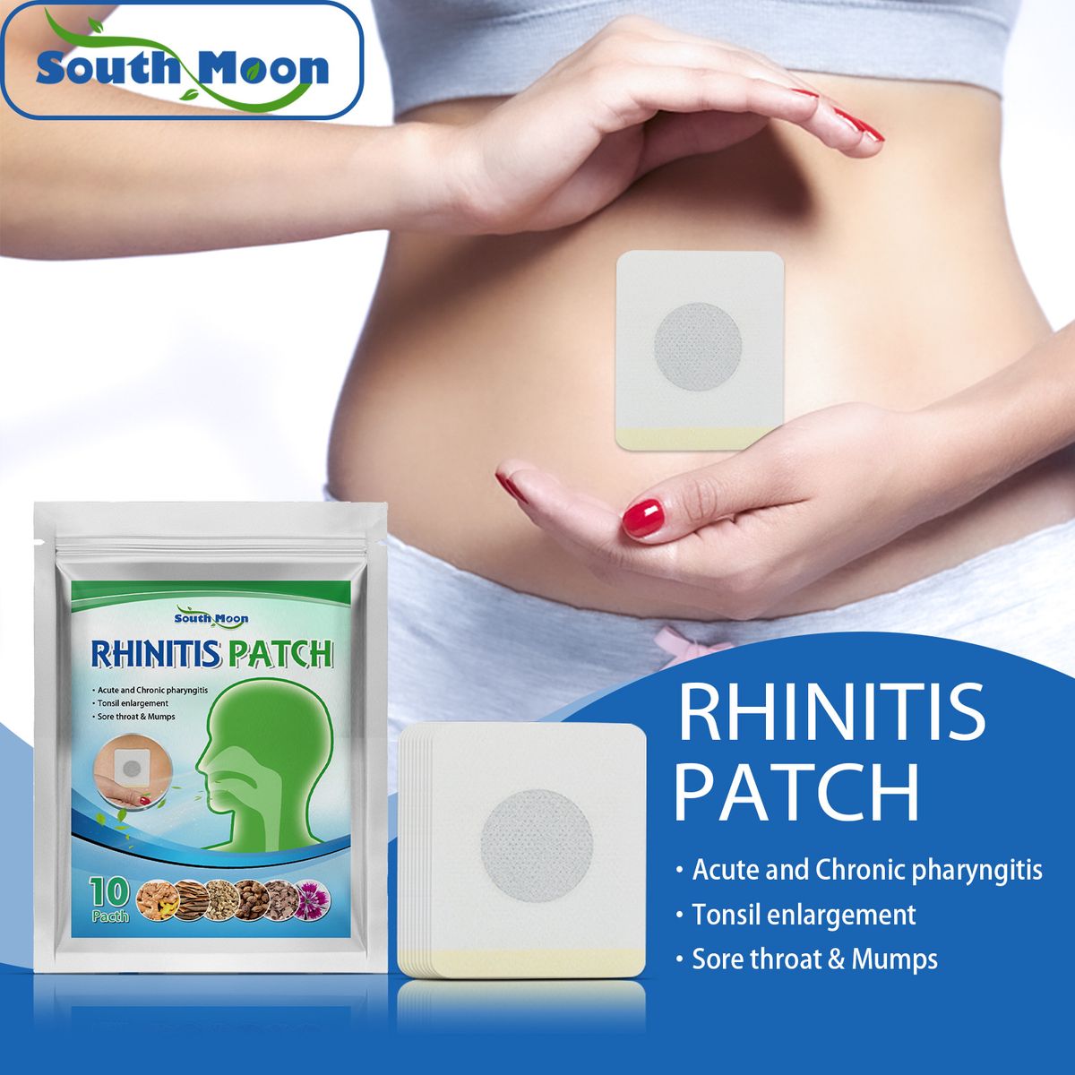 10Pcs Rhinitis Patch Soothe Throat Discomfort Navel Patch