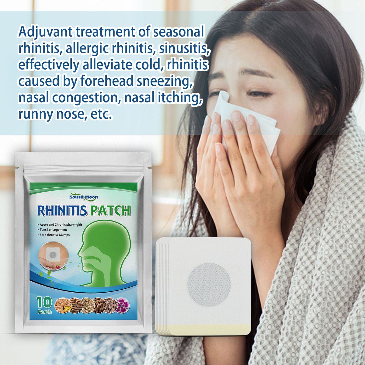 10Pcs Rhinitis Patch Soothe Throat Discomfort Navel Patch