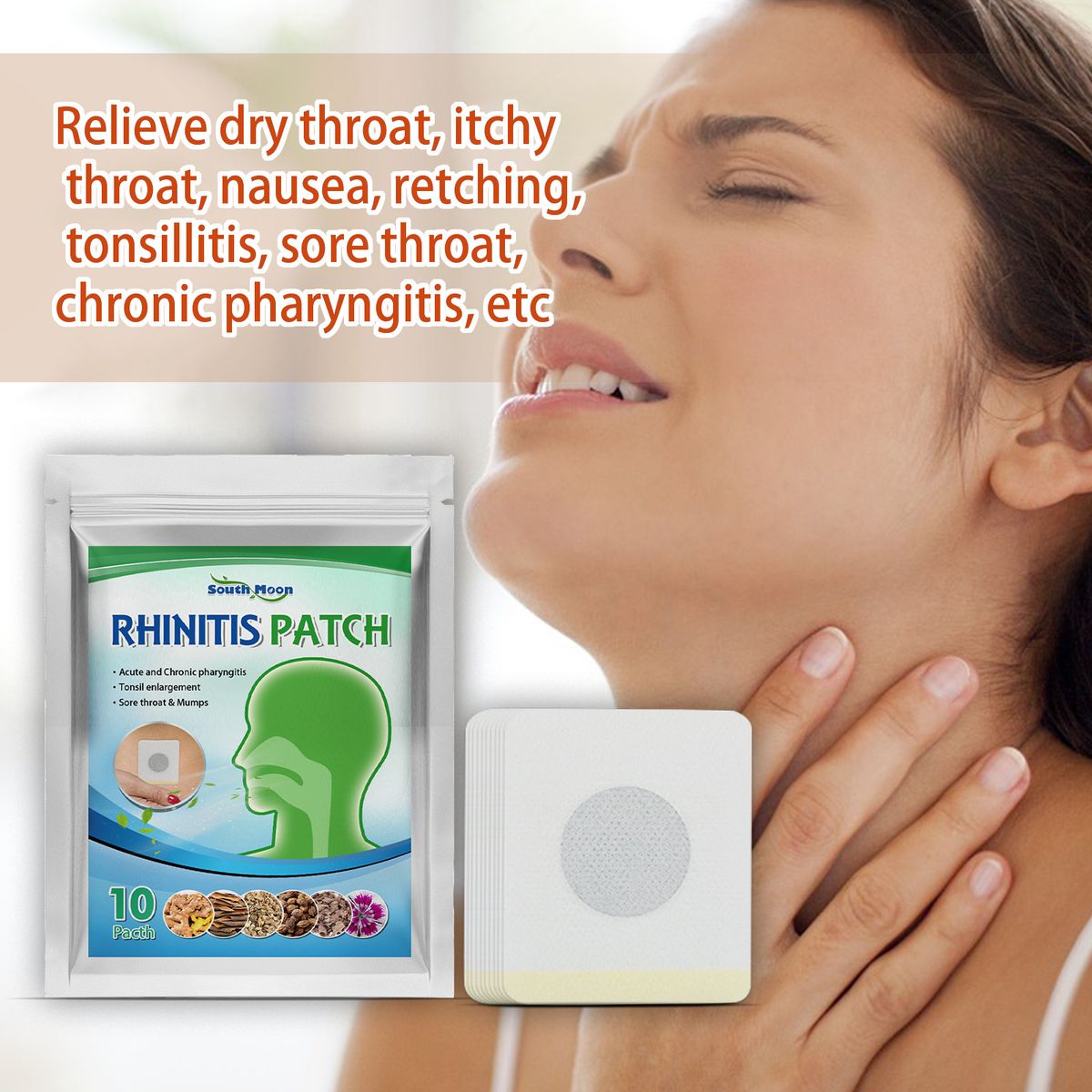 10Pcs Rhinitis Patch Soothe Throat Discomfort Navel Patch