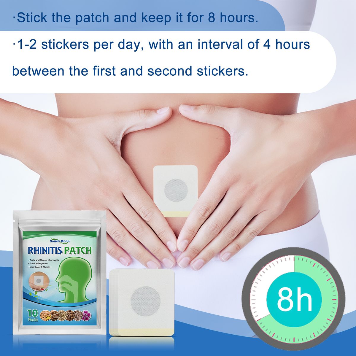 10Pcs Rhinitis Patch Soothe Throat Discomfort Navel Patch