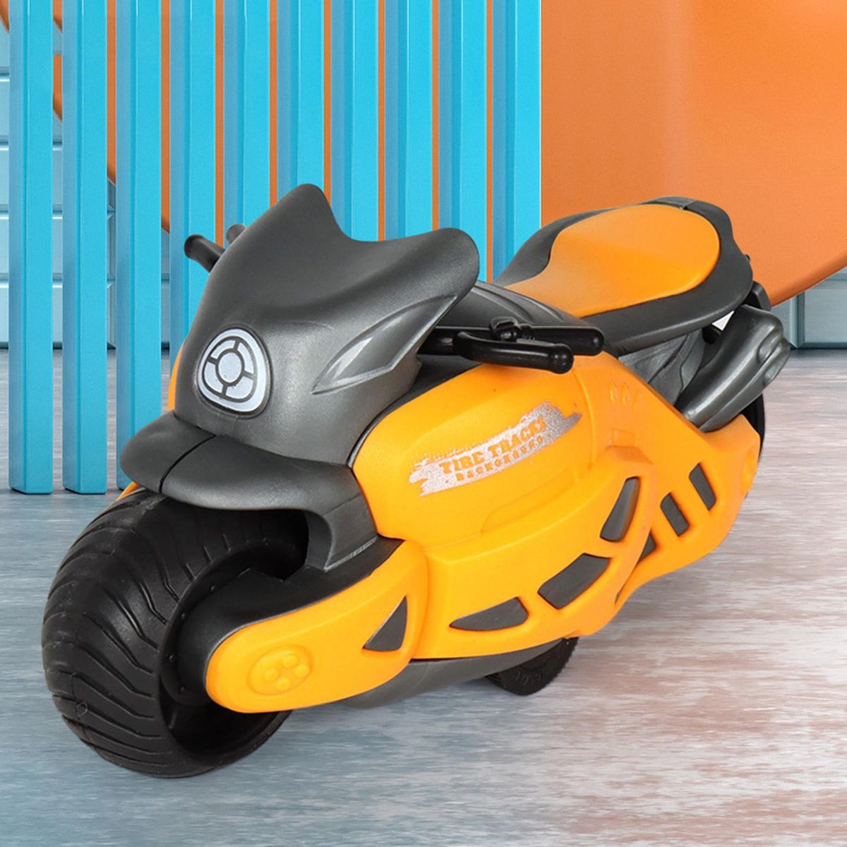 Children Motorcycle Model Mini Plastic Pull Back Children Motorcycle Toy Yellow