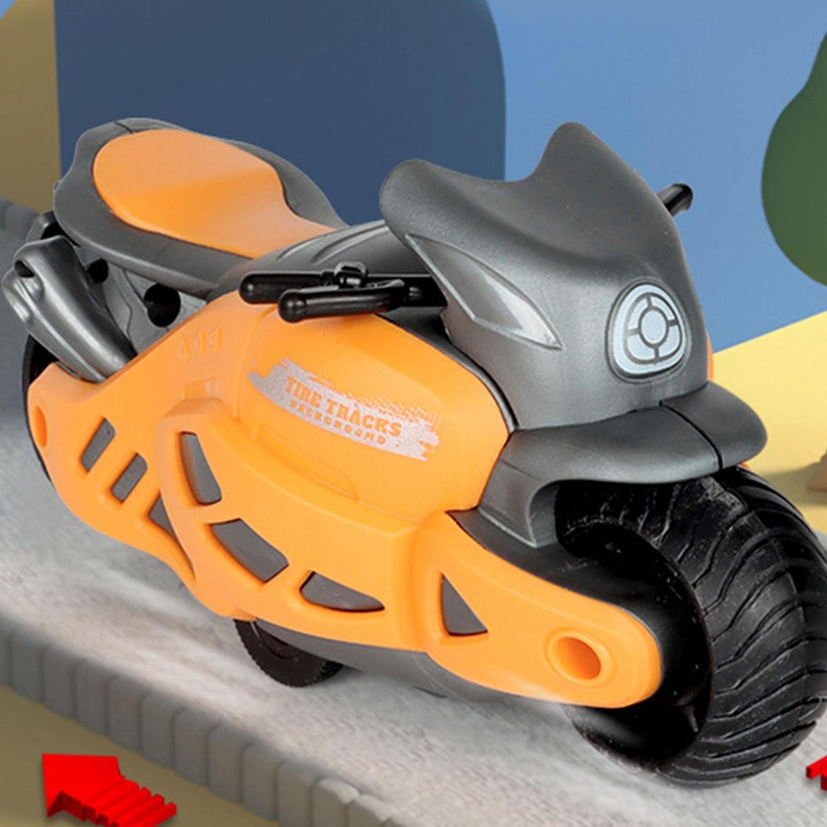 Children Motorcycle Model Mini Plastic Pull Back Children Motorcycle Toy Yellow