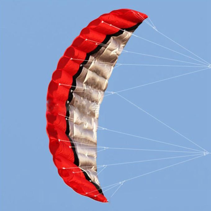 Stunt Power Kite Inflatable Parafoil Parachute Outdoor Flying Wing Red