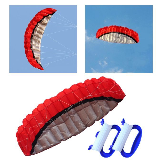 Stunt Power Kite Inflatable Parafoil Parachute Outdoor Flying Wing Red