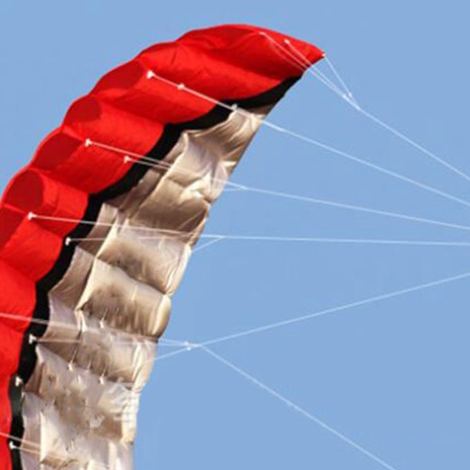 Stunt Power Kite Inflatable Parafoil Parachute Outdoor Flying Wing Red
