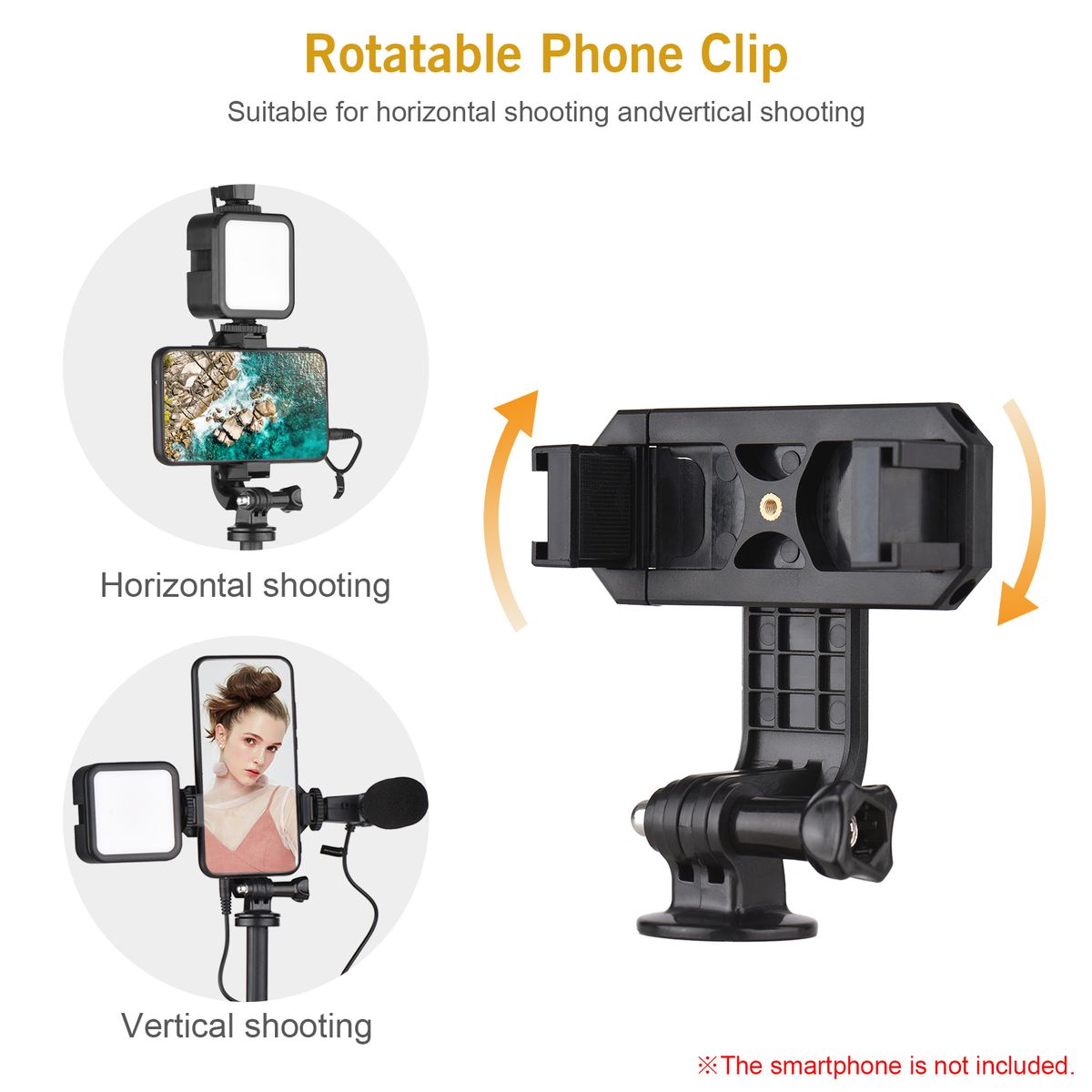 Phone Video Vlog Kit With Selfie Stick Tripod LED+Microphone