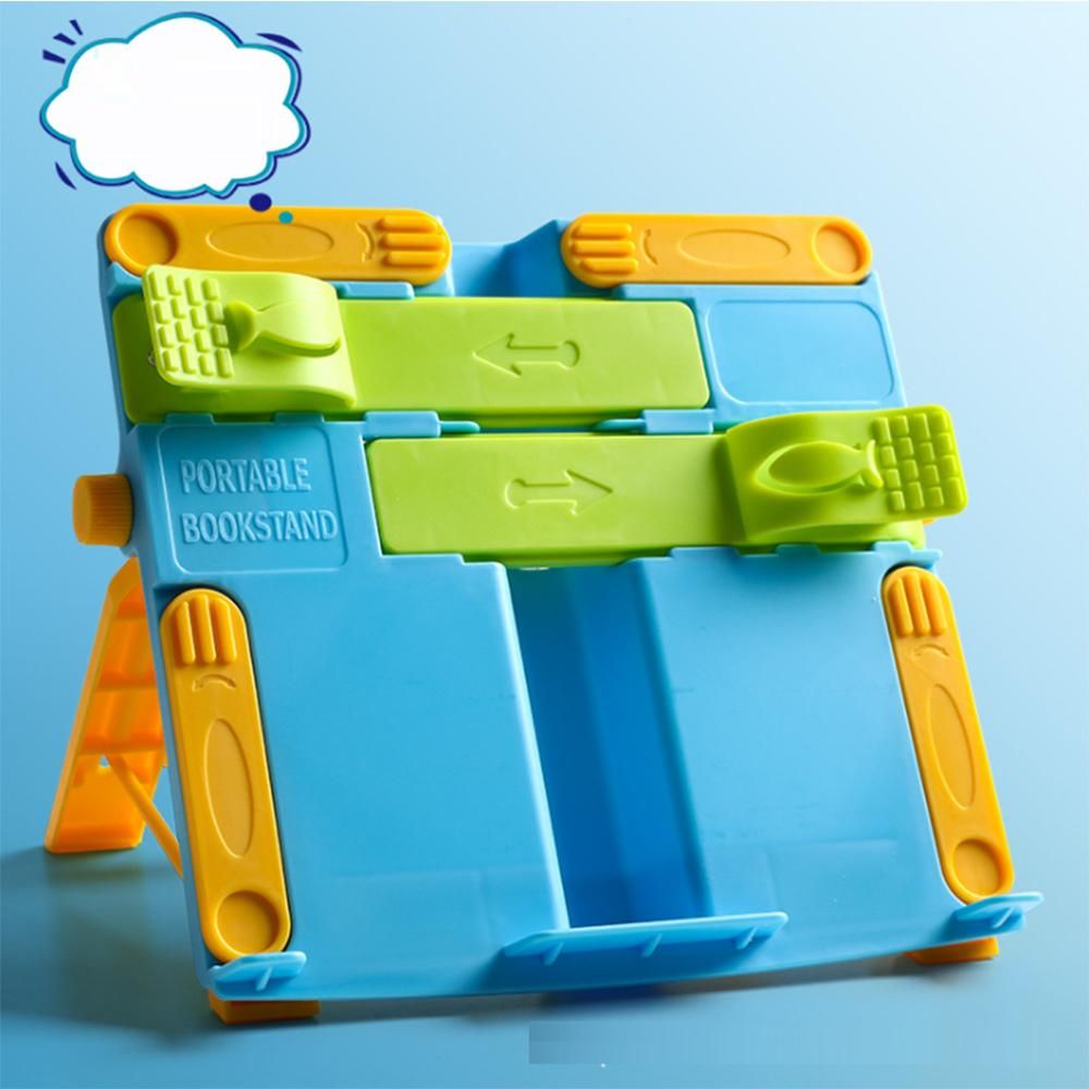 Adjustable Book Stand Holder Portable Foldable Bookends Bookstand Reading Book Holder Fixed Kitchen Bookends, Blue