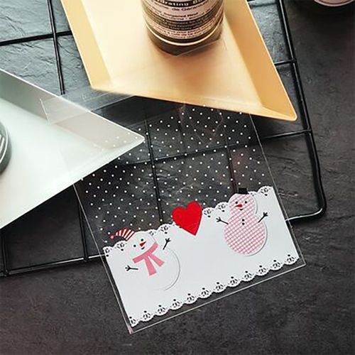 100Pcs Self-adhesive Candy Bags Christmas Cookie-8#