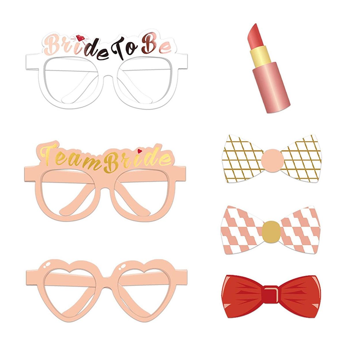 23PCS Wedding Photo Booth Props Bridal Shower Party Decorations Selfie Station for Wedding Party Game Accessories