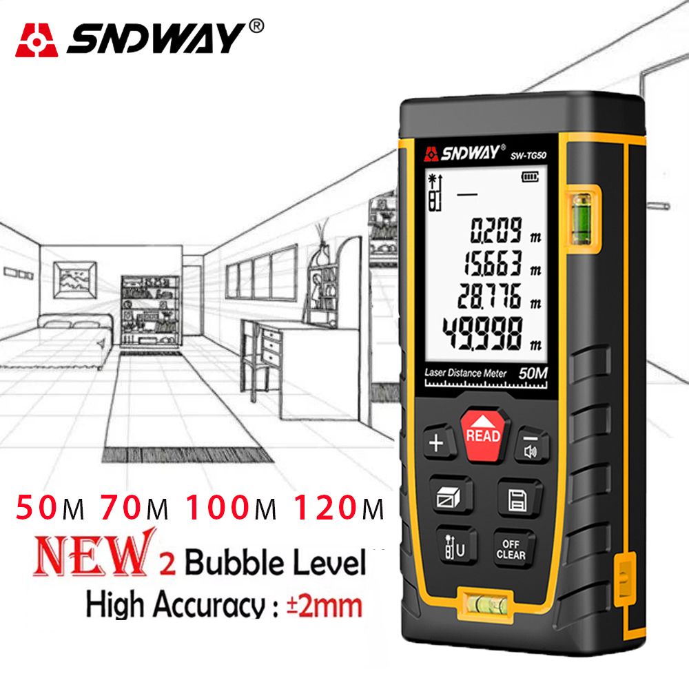 Laser Distance Meter 120m RangeFinder Tape Measure 70